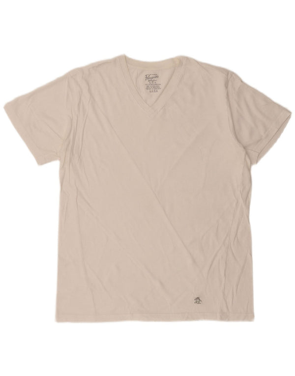 PENGUIN T-shirt da donna Top UK 14 cotone bianco medio