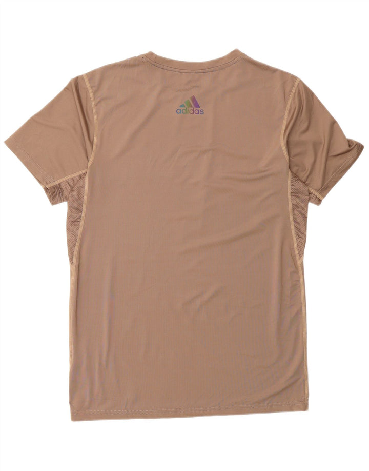 T-shirt grafica Adidas Aeroready da uomo, grande, in poliestere marrone