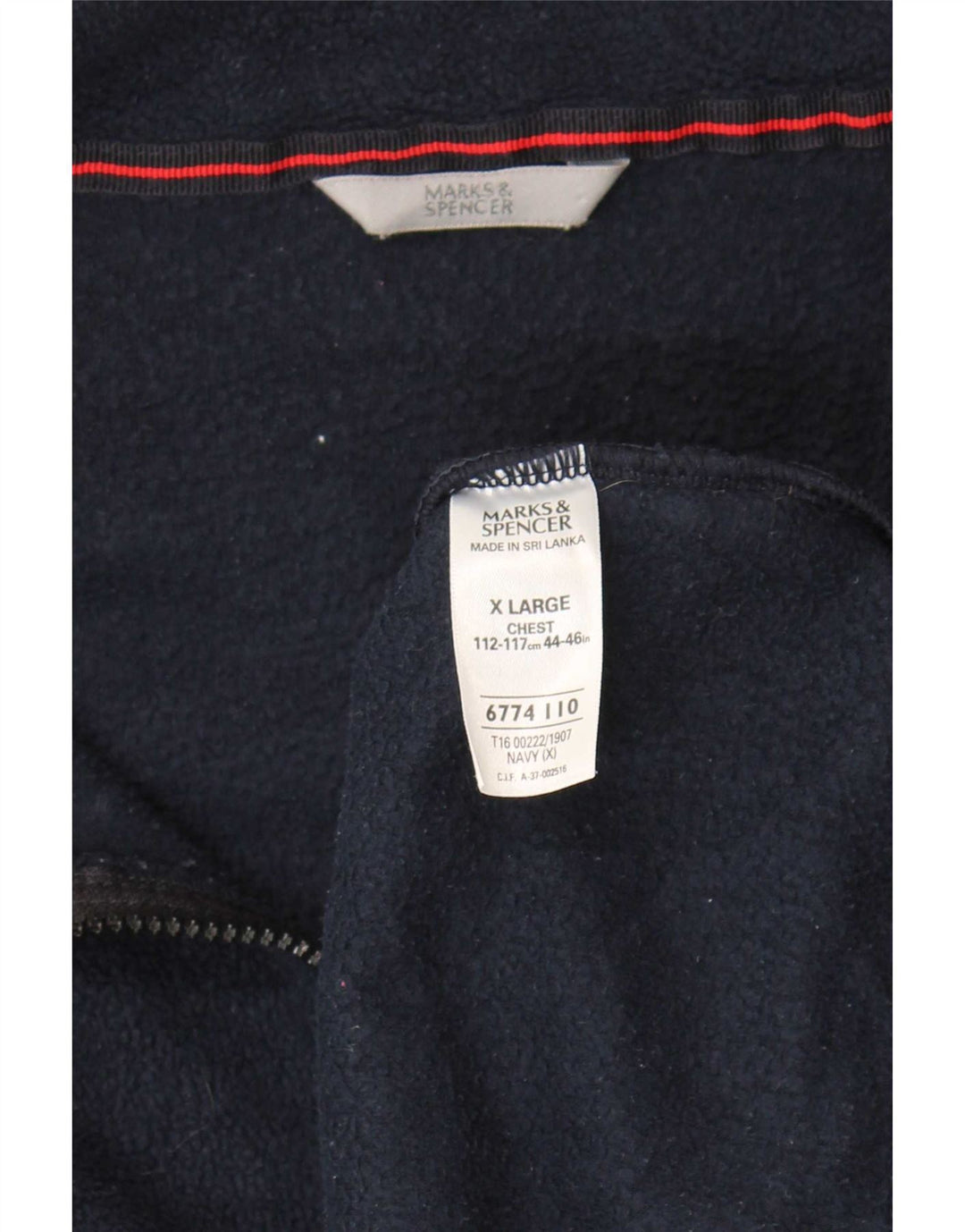 Giacca in pile da uomo Marks & Spencer UK 42 XL poliestere blu navy