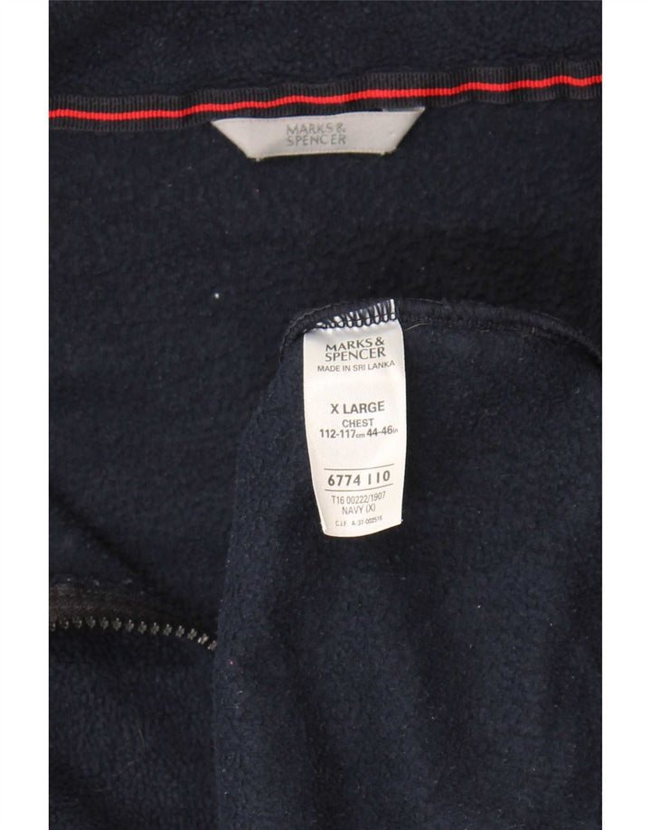 Giacca in pile da uomo Marks & Spencer UK 42 XL poliestere blu navy