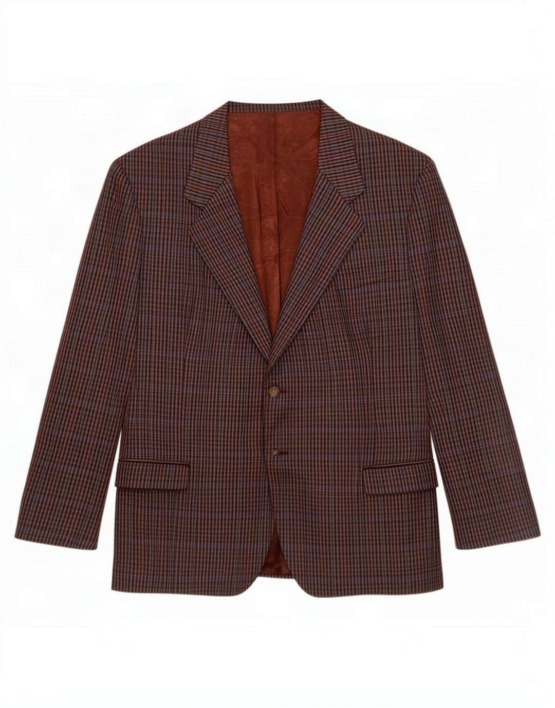 Giacca blazer vintage da uomo a 2 bottoni UK 40 grande pied de poule multicolore