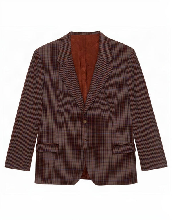 Giacca blazer vintage da uomo a 2 bottoni UK 40 grande pied de poule multicolore