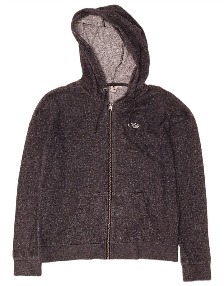 Maglione con cappuccio e zip da uomo Vans piccolo in cotone chiazzato grigio