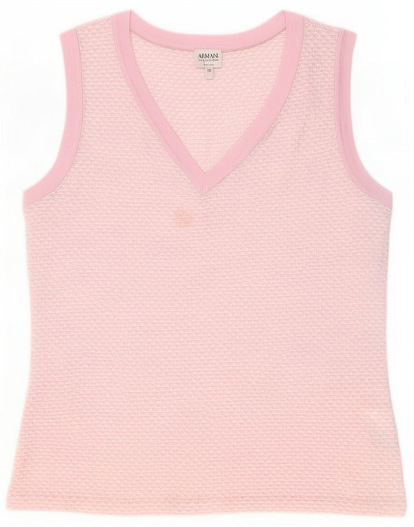 Armani Collezioni Canotta Donna IT 50 XL Rosa Poliammide geometrica