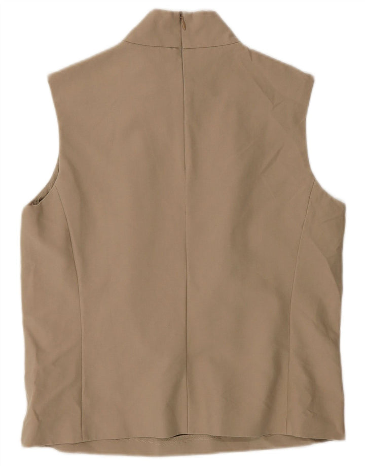 Top camicetta senza maniche da donna Max Mara UK 10 piccolo cotone beige
