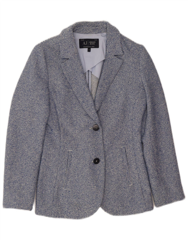 Giacca blazer da donna a 2 bottoni Armani Jeans EU 40 gessato blu medio
