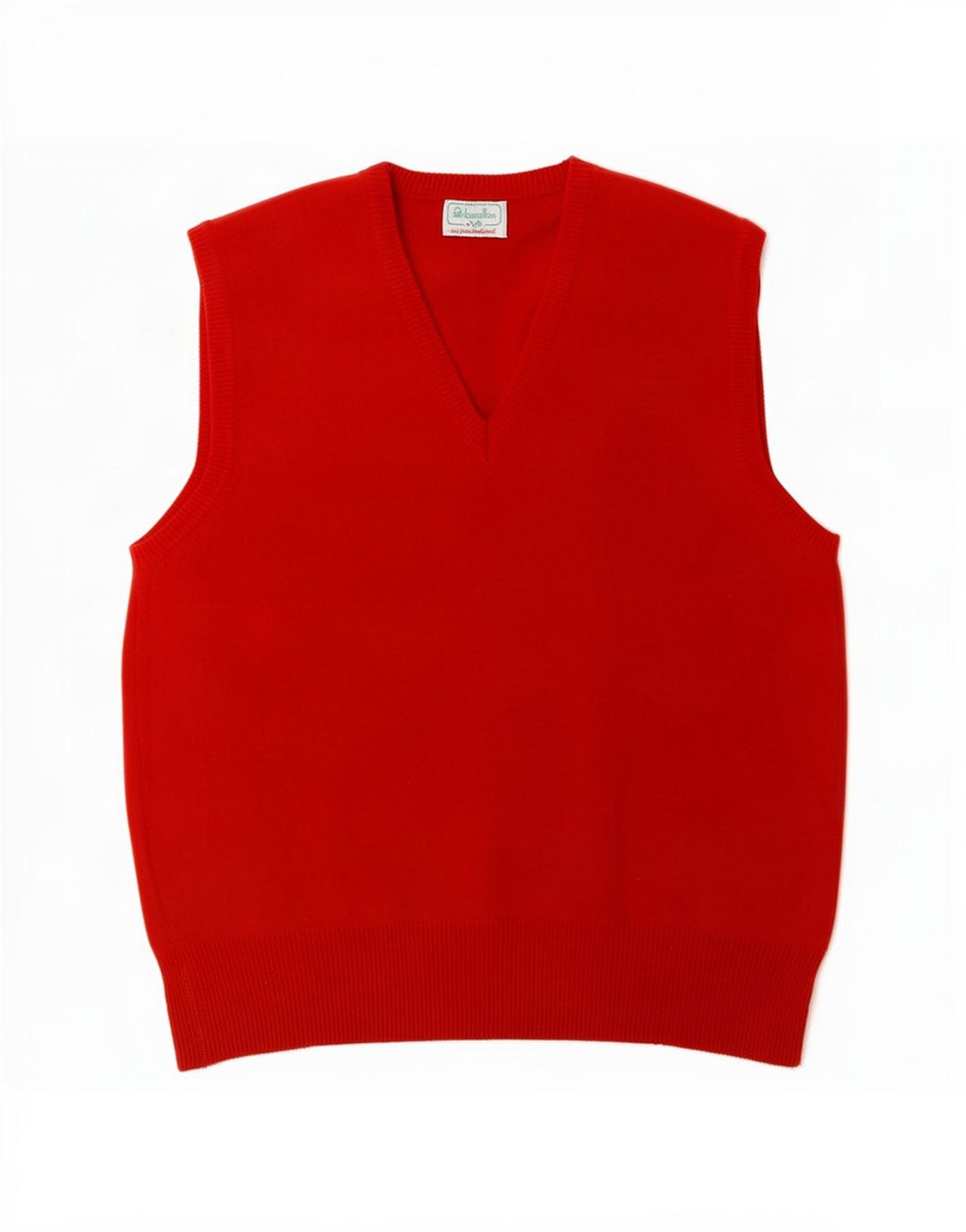 Canottiera da uomo Benetton Canotta piccola rossa in lana d'agnello