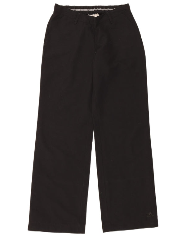 Pantaloni lunghi da donna Adidas a gamba larga UK 10 Small W30 L34 neri sportivi