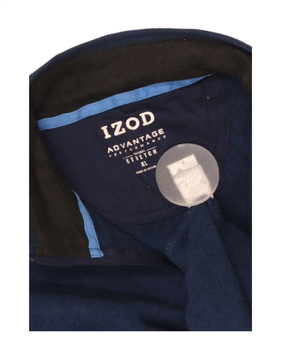 Felpa da uomo con collo con zip Izod, maglione XL, blu navy in poliestere