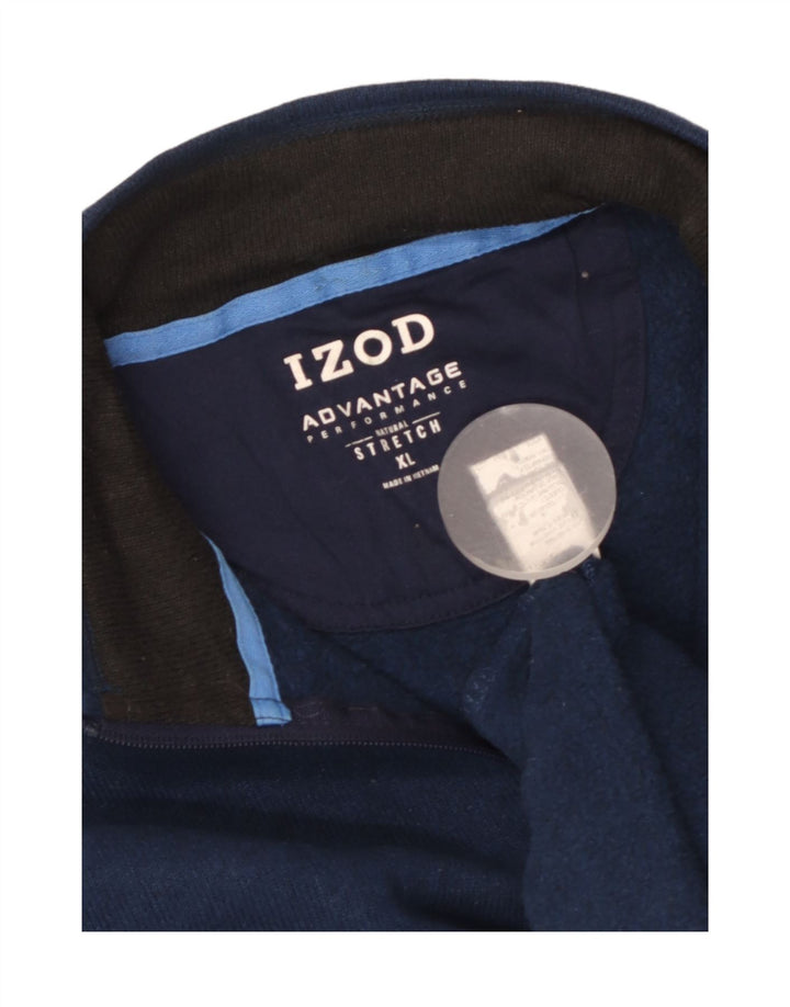 Felpa da uomo con collo con zip Izod, maglione XL, blu navy in poliestere