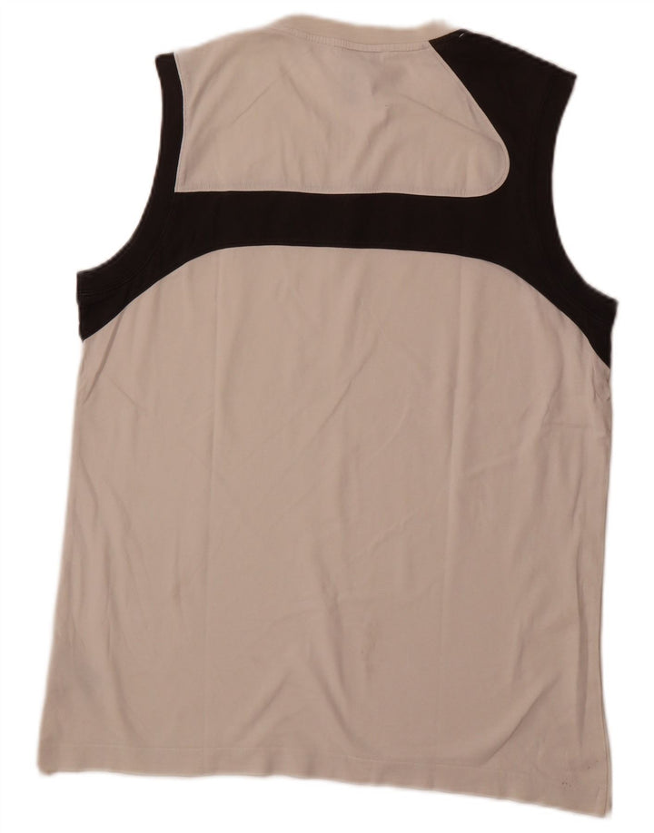 Canotta da uomo ADIDAS grande in cotone color block bianco