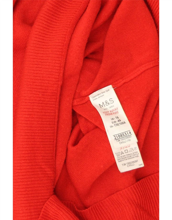 Maglione maglione oversize con scollo a barca da donna Marks & Spencer UK 16 grande rosso