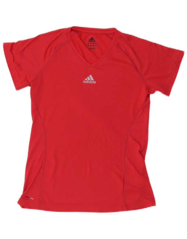 T-shirt ADIDAS da donna Climalite Top UK 14 poliestere rosso medio