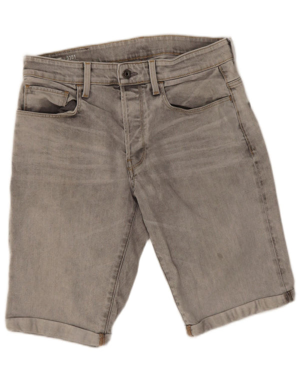 G-Star Mens 3301 Denim Shorts W32 Medium Grey