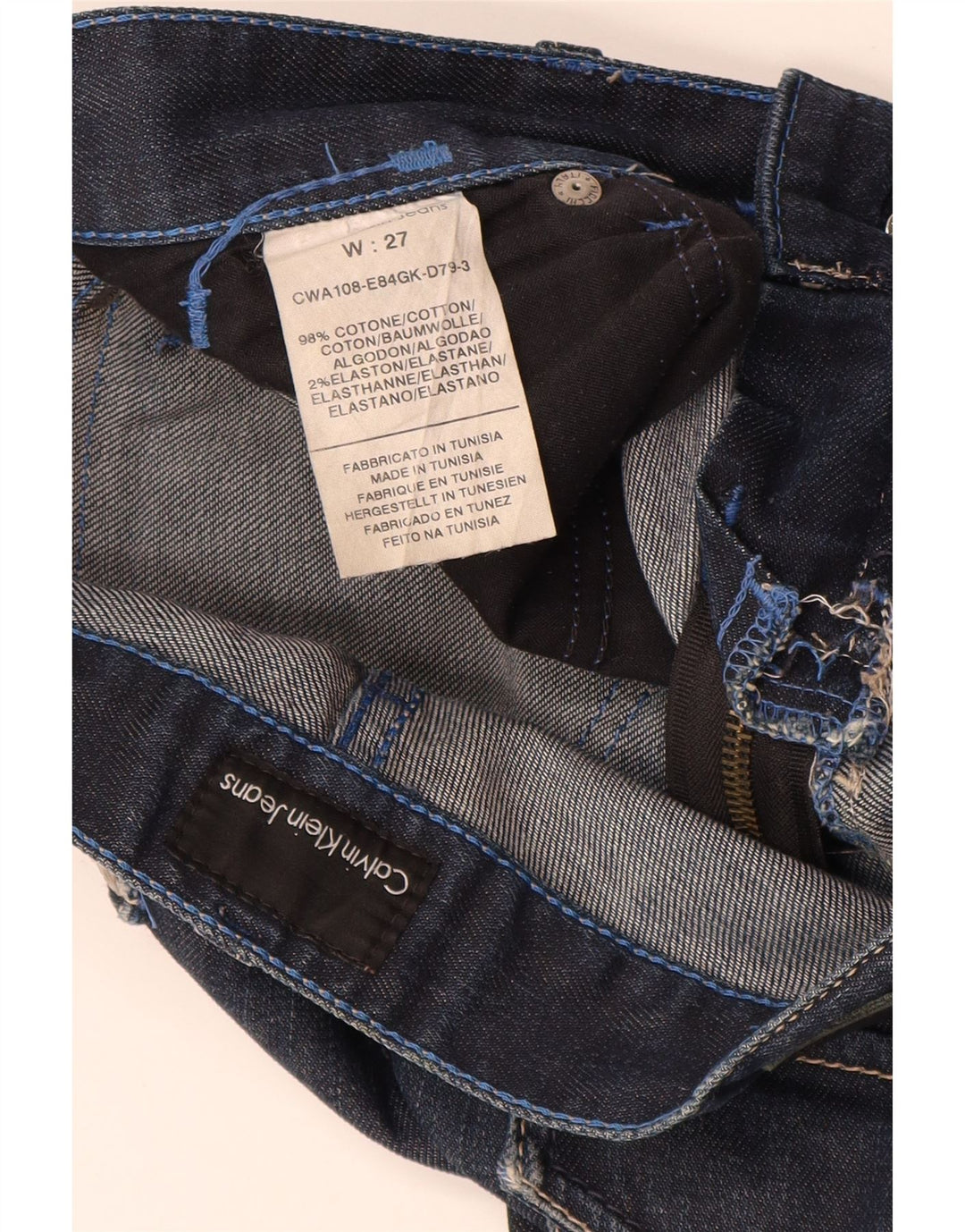 Jeans slim da donna Calvin Klein W27 L29 cotone blu navy