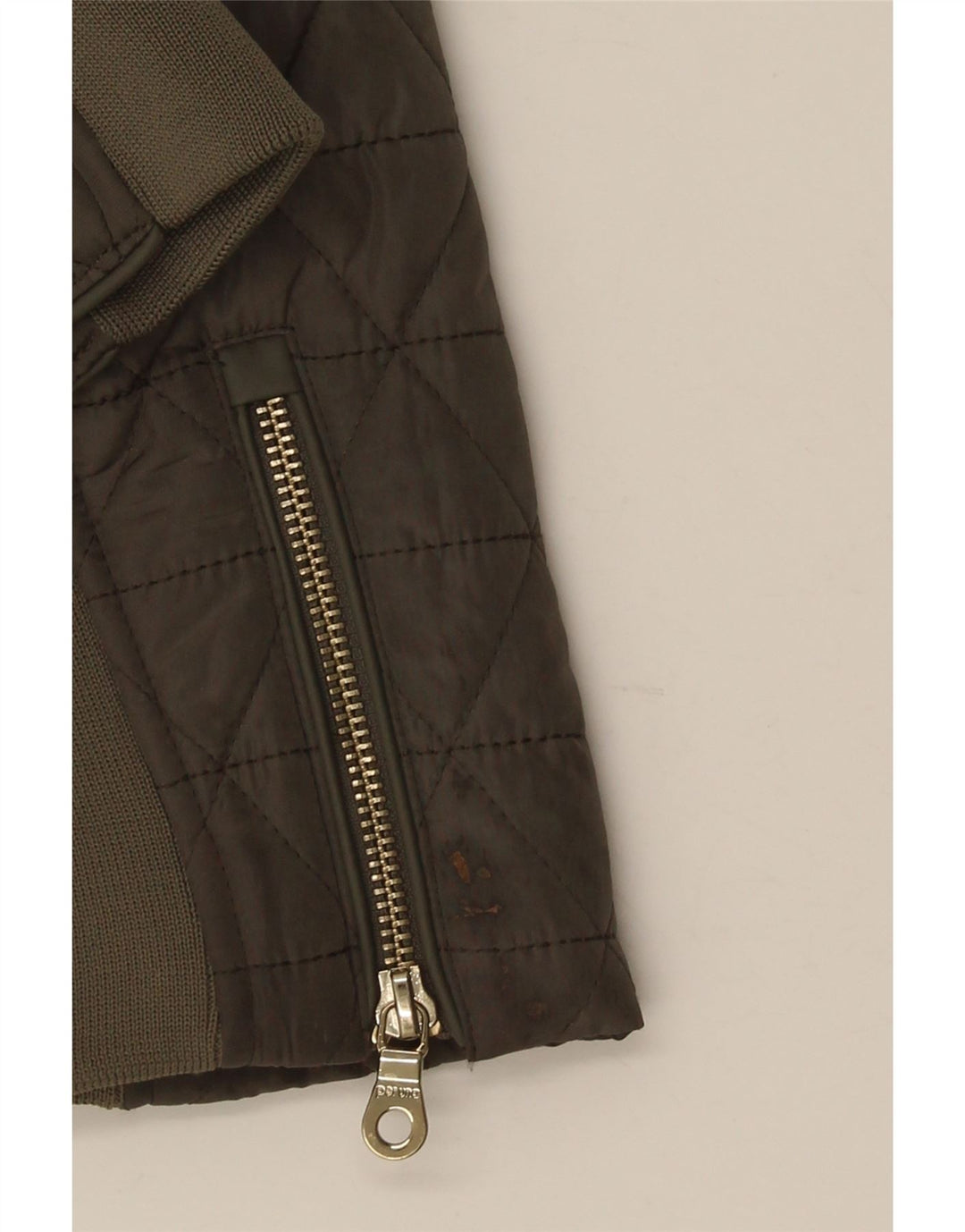 Giacca trapuntata da donna Marks & Spencer UK 14 grande poliestere kaki