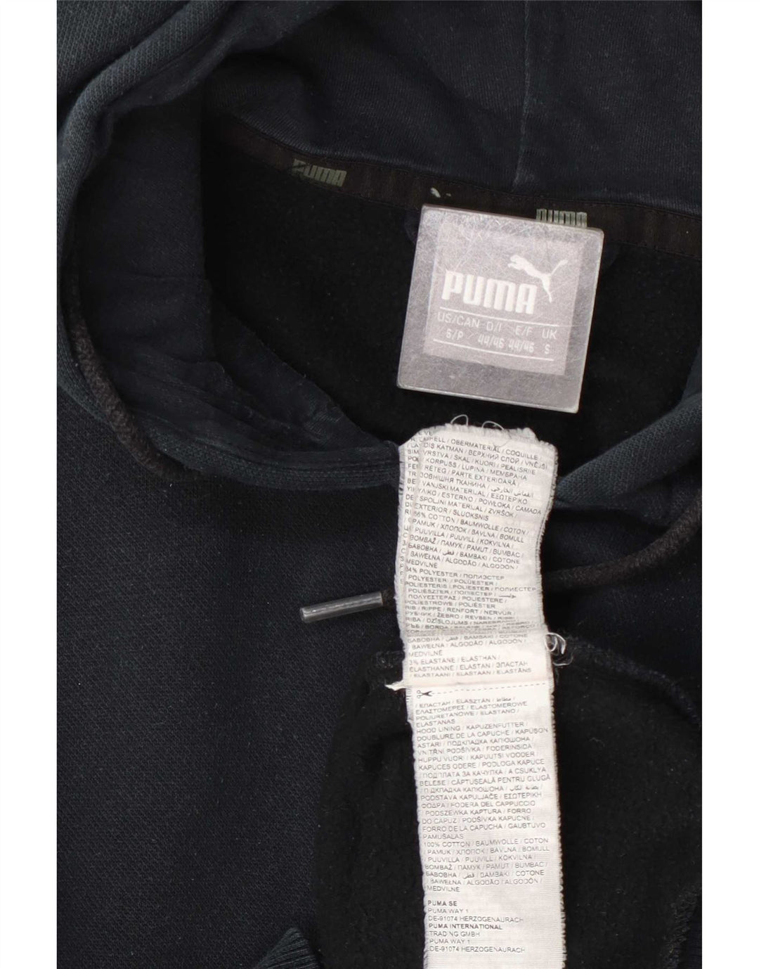Felpa con cappuccio e zip da uomo Puma Small in cotone blu navy