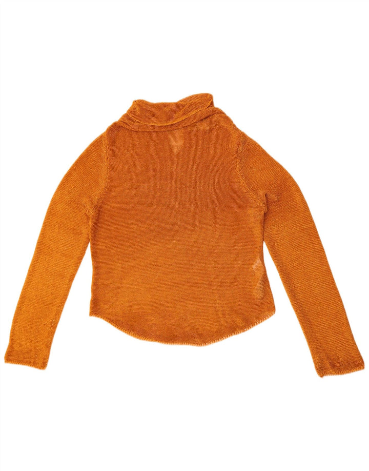 Top corto trasparente da donna Zara a maniche lunghe UK 12 Viscosa arancione medio