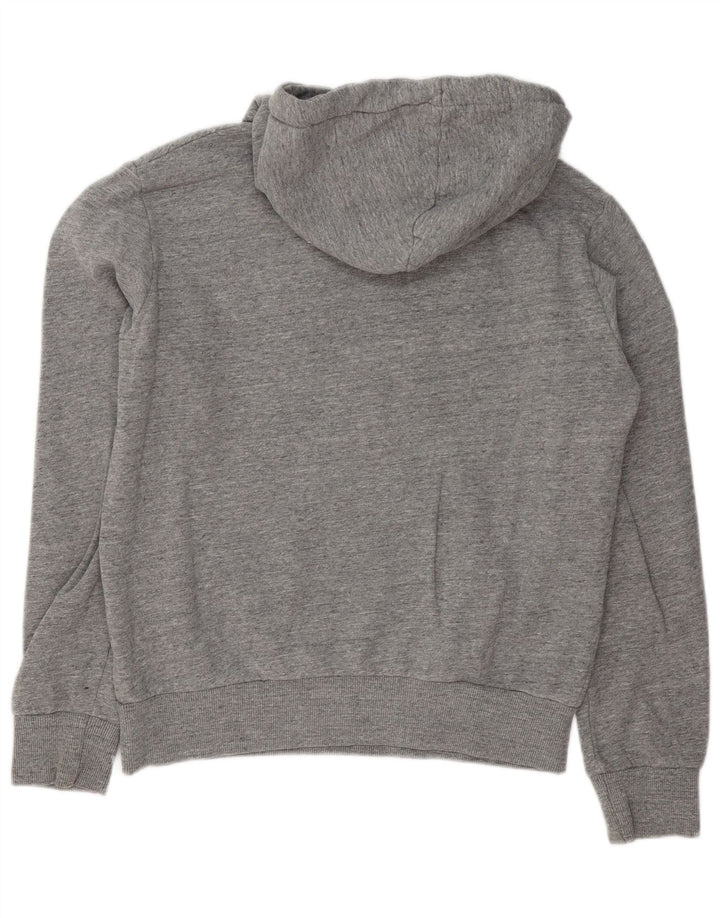 Maglione con cappuccio grafico da uomo Superdry in cotone chiazzato grigio medio