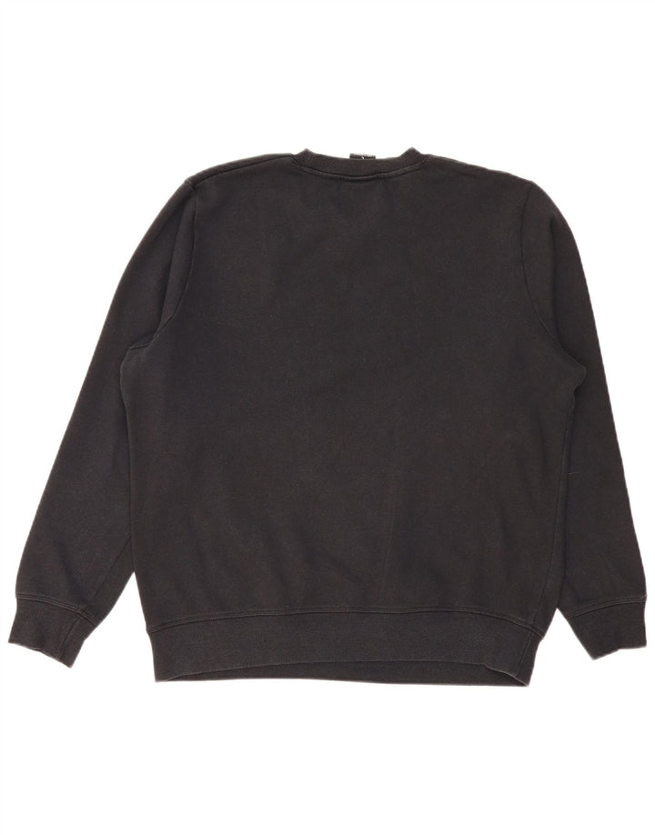 NEW BALANCE Felpa con grafica da donna Maglione UK 16 Grande cotone nero