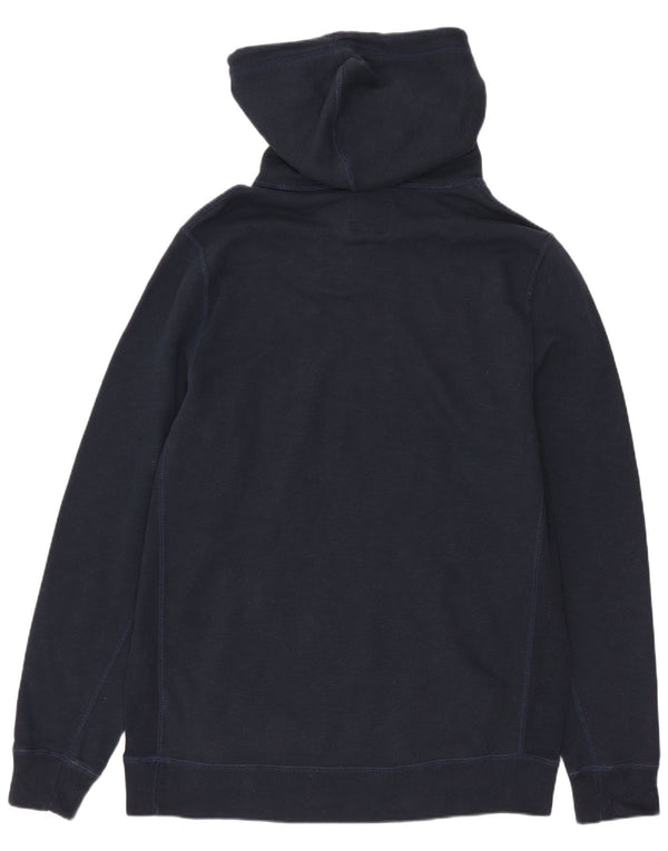 ABERCROMBIE & FITCH Maglione con cappuccio grafico da uomo grande in cotone blu navy