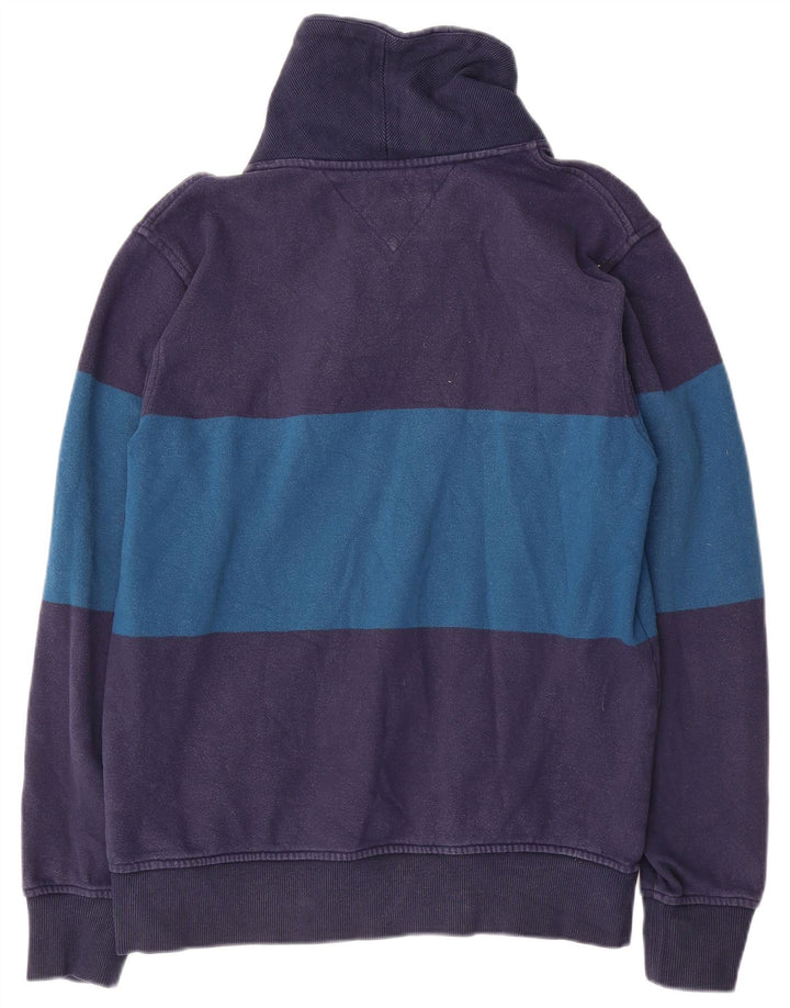 Tommy Hilfiger Uomo Felpa Maglione Medio Blu Navy Colourblock
