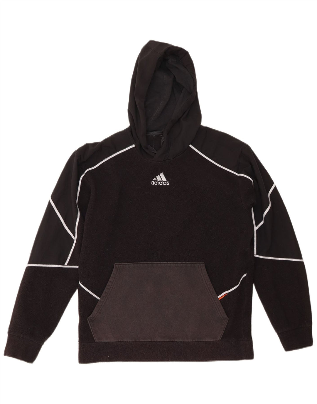 Maglione in pile con cappuccio da uomo ADIDAS piccolo poliestere nero