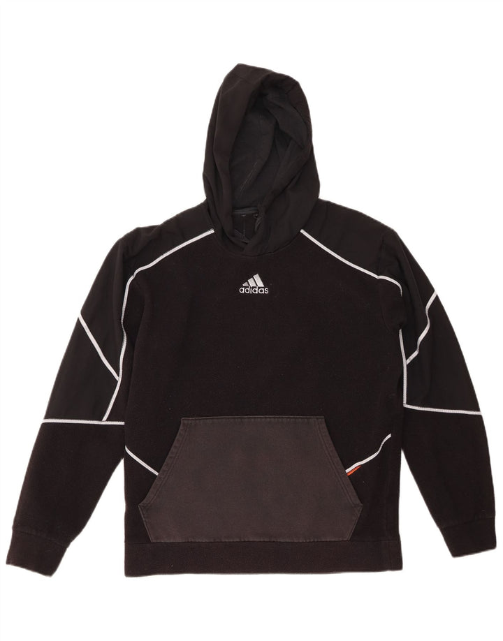 Maglione in pile con cappuccio da uomo ADIDAS piccolo poliestere nero
