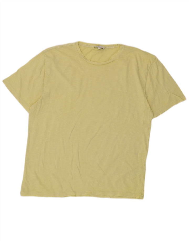 T-shirt da uomo Reiss Top Large in cotone giallo