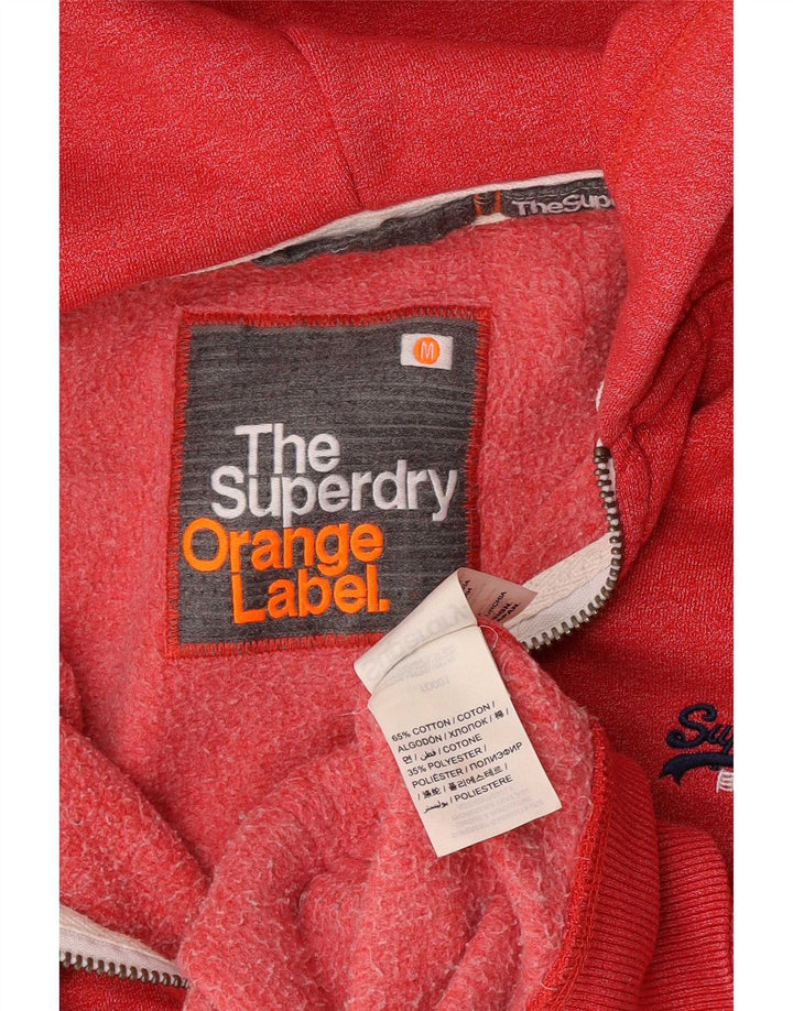 Maglione con cappuccio e zip da uomo Superdry in cotone rosso medio