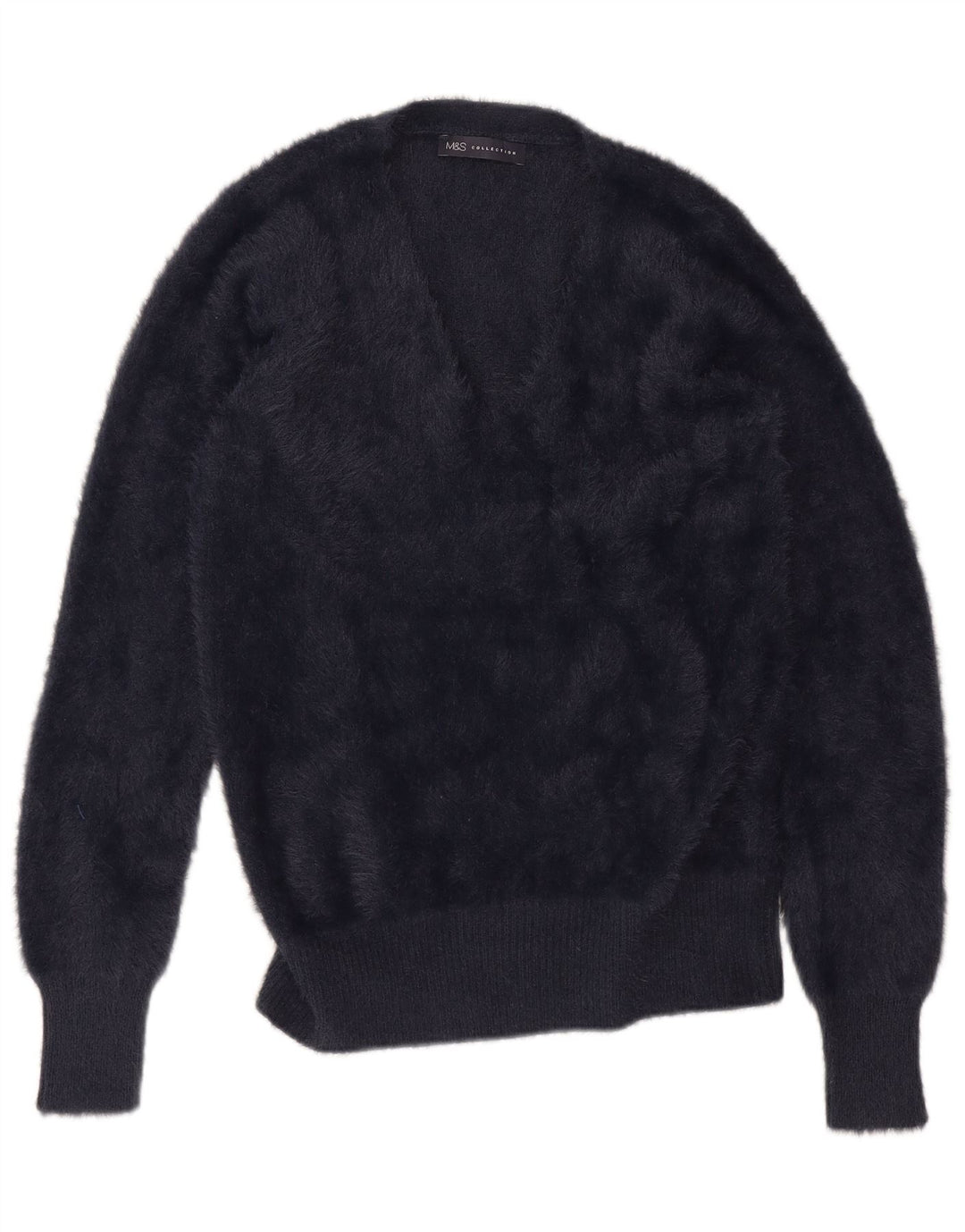 Maglione maglione con scollo a V da donna Marks & Spencer UK 14 medio blu navy