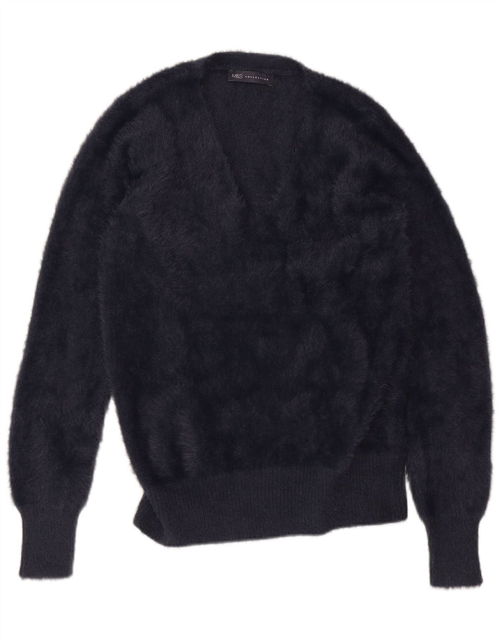 Maglione maglione con scollo a V da donna Marks & Spencer UK 14 medio blu navy