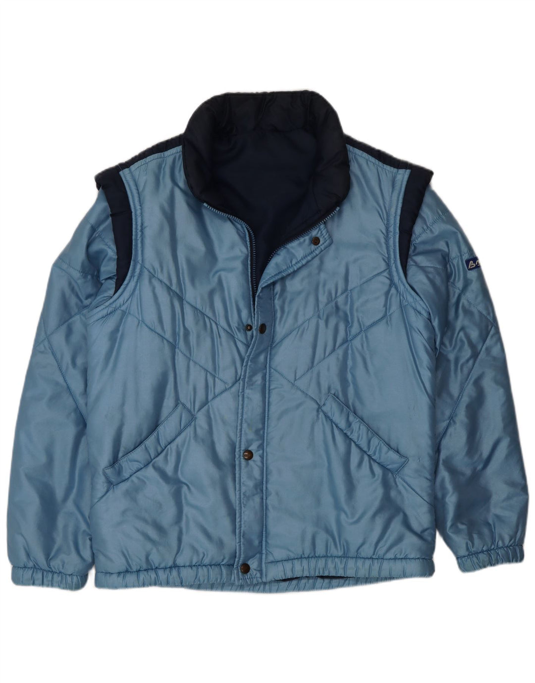 Giacca imbottita da uomo vintage UK 38 color block blu medio