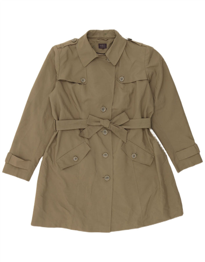 Trench da donna Marks & Spencer UK 20 2XL Poliestere kaki