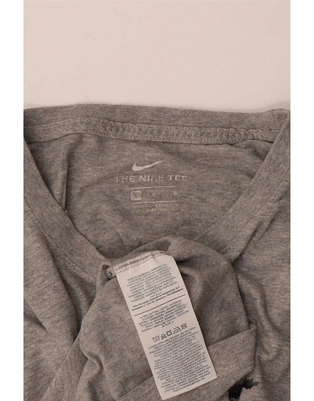 T-shirt grafica da uomo Nike Top grande in cotone grigio