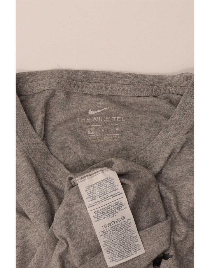 T-shirt grafica da uomo Nike Top grande in cotone grigio