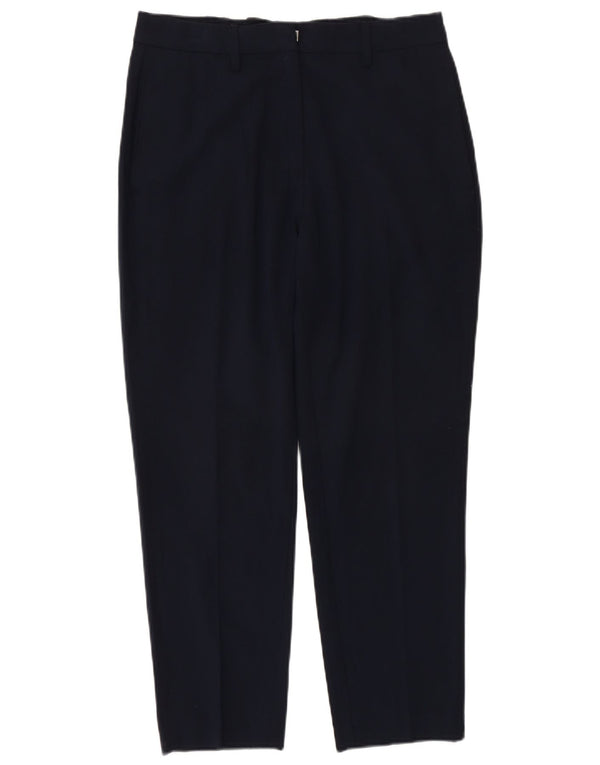 Pantaloni casual a vita alta da donna Marks & Spencer UK 10 Small W28 L28 Navy
