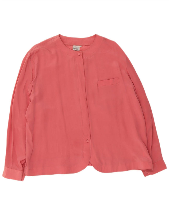 Camicetta camicia oversize da donna Andrea Mare UK 14 Seta rosa media
