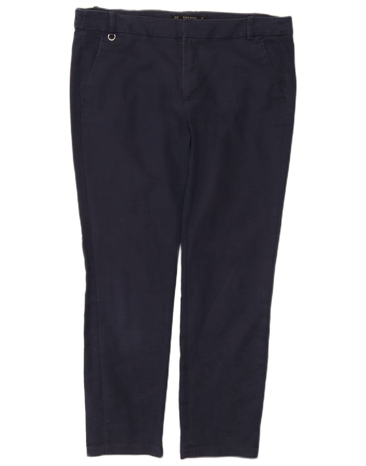 Pantaloni chino slim da donna Zara EU 40 medi W30 L26 blu navy