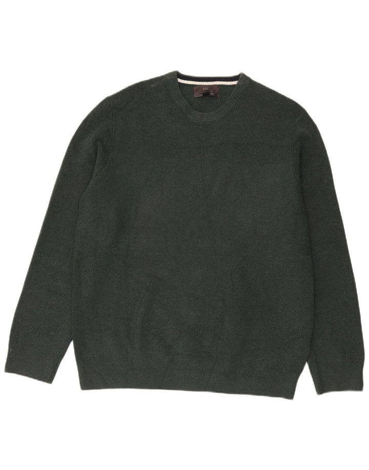Maglione maglione girocollo da uomo Marks & Spencer XL verde poliestere