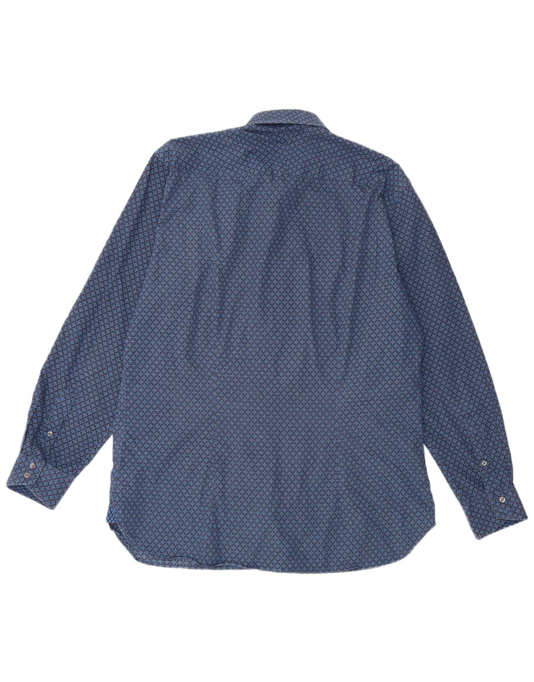 Camicia da uomo Ted Baker taglia 16 1/2 grande cotone geometrico blu