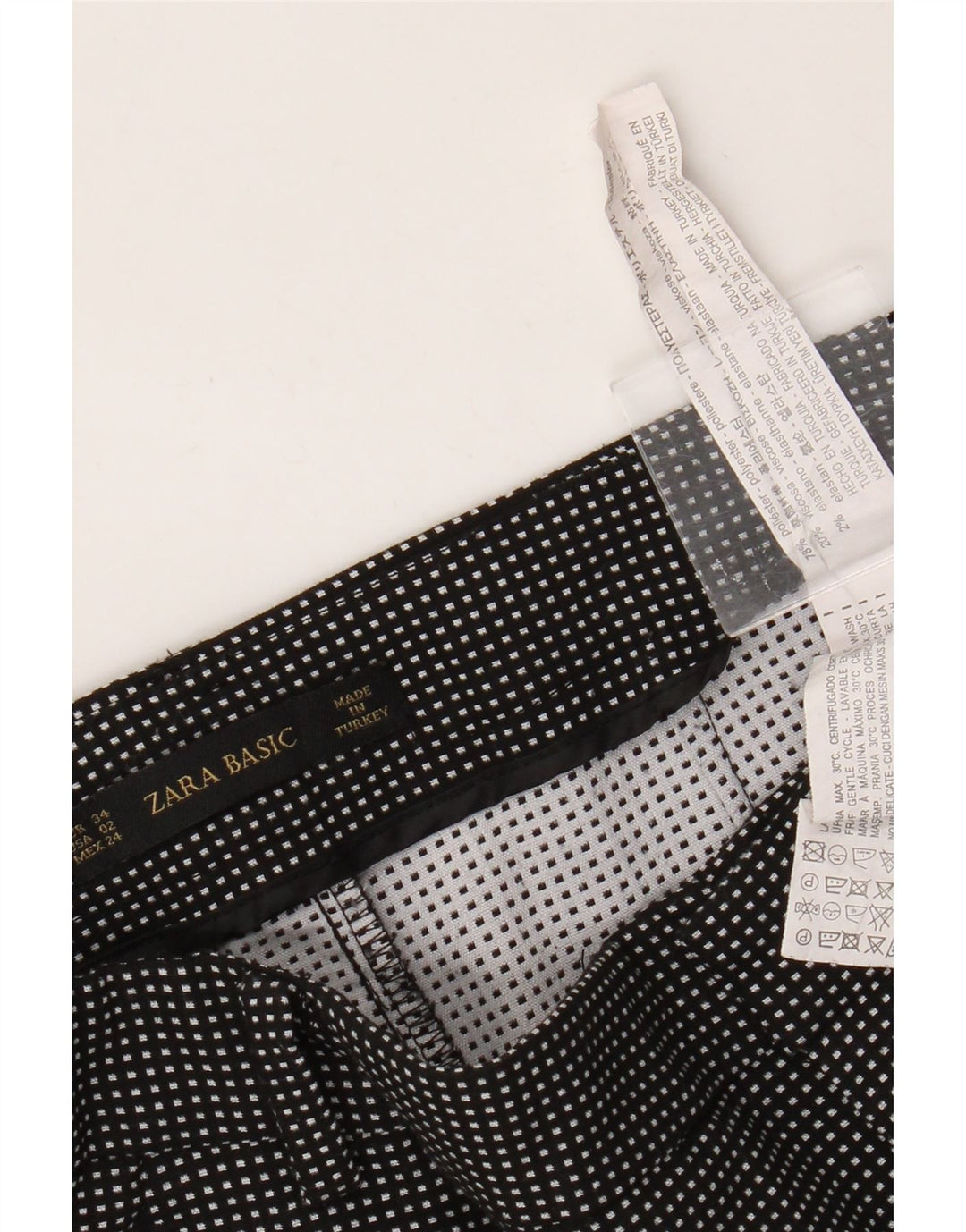 Pantaloni chino affusolati basic da donna Zara EU 34 2XS W24 L27 quadri neri