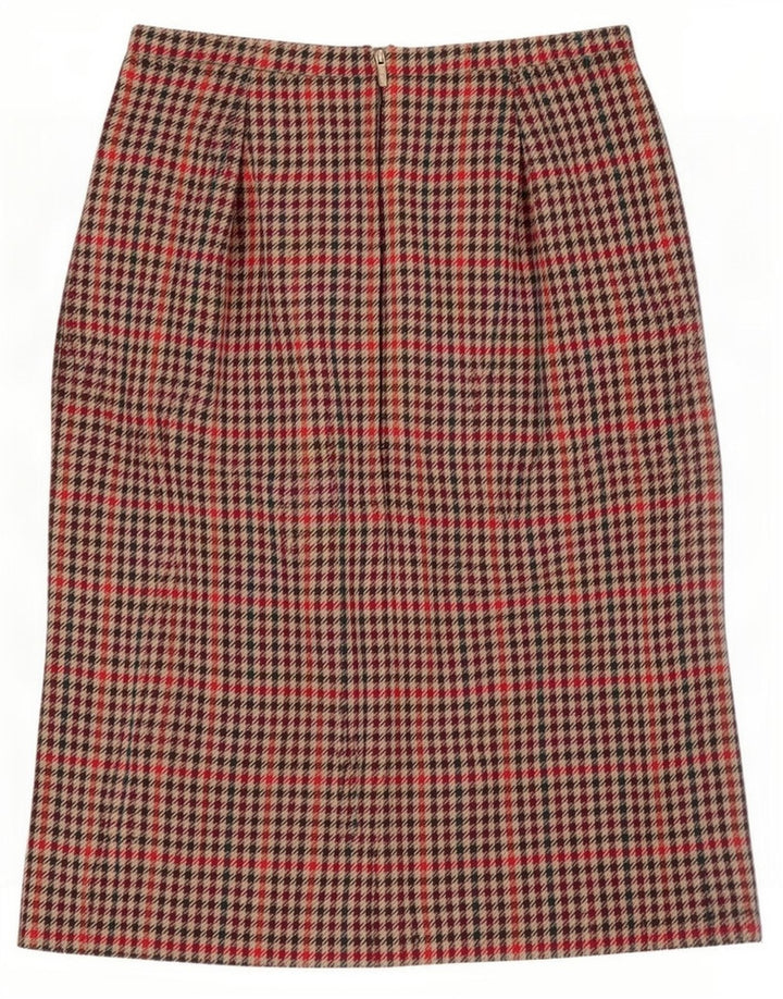 Gonna dritta da donna vintage W32 grande pied de poule multicolore