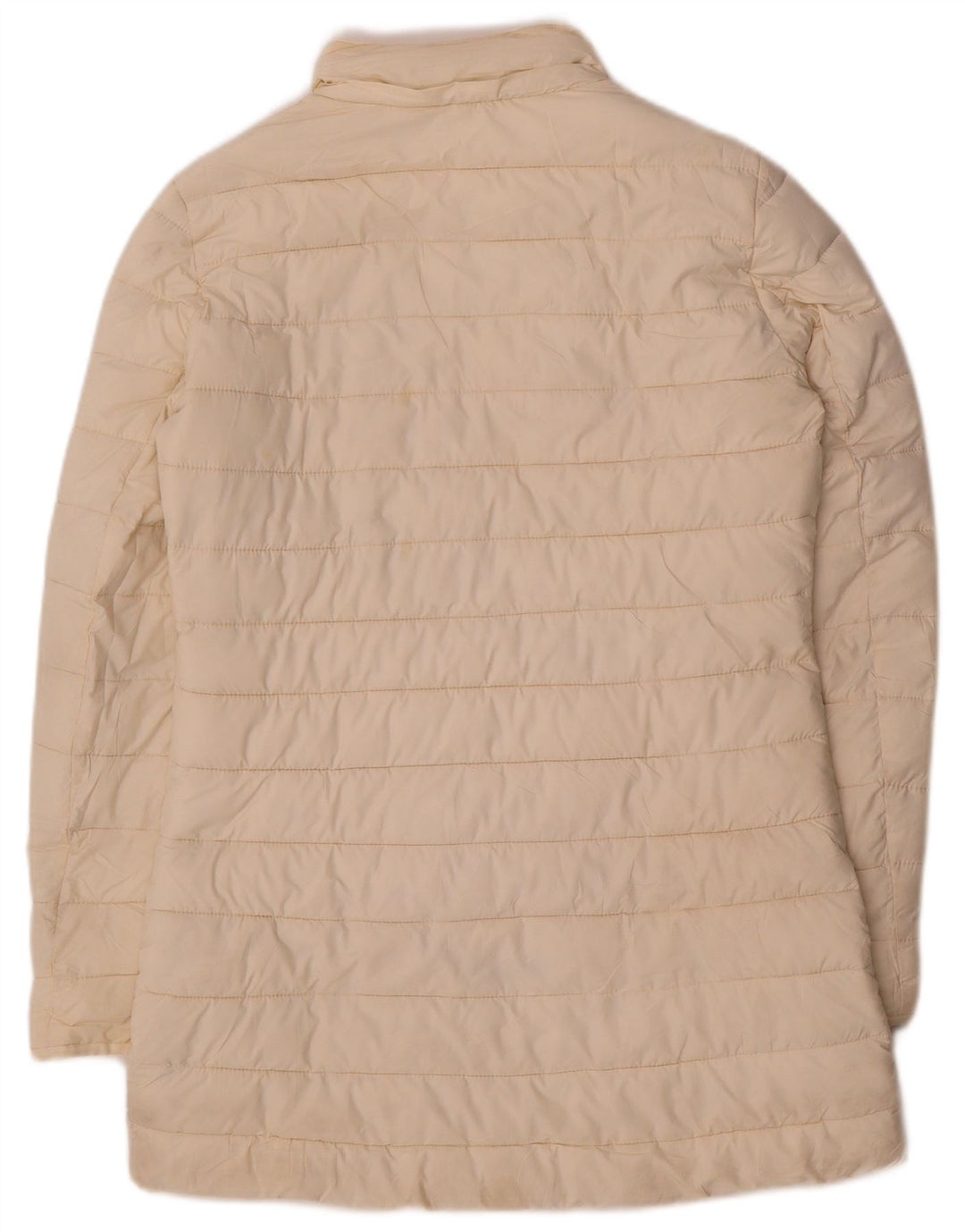 Cappotto imbottito da donna Zara UK 10 piccolo in poliestere bianco sporco
