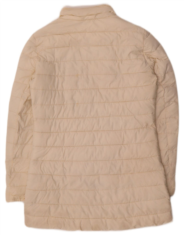 Cappotto imbottito da donna Zara UK 10 piccolo in poliestere bianco sporco