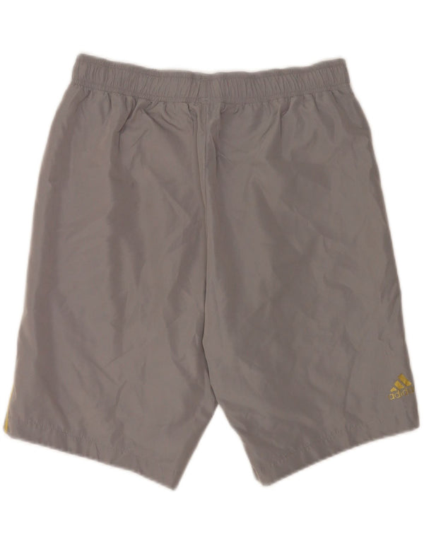 Pantaloncini sportivi grafici da uomo Adidas in poliestere grigio medio