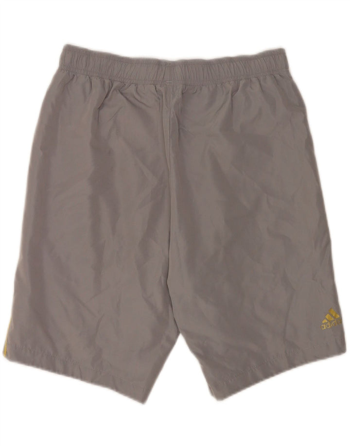 Pantaloncini sportivi grafici da uomo Adidas in poliestere grigio medio