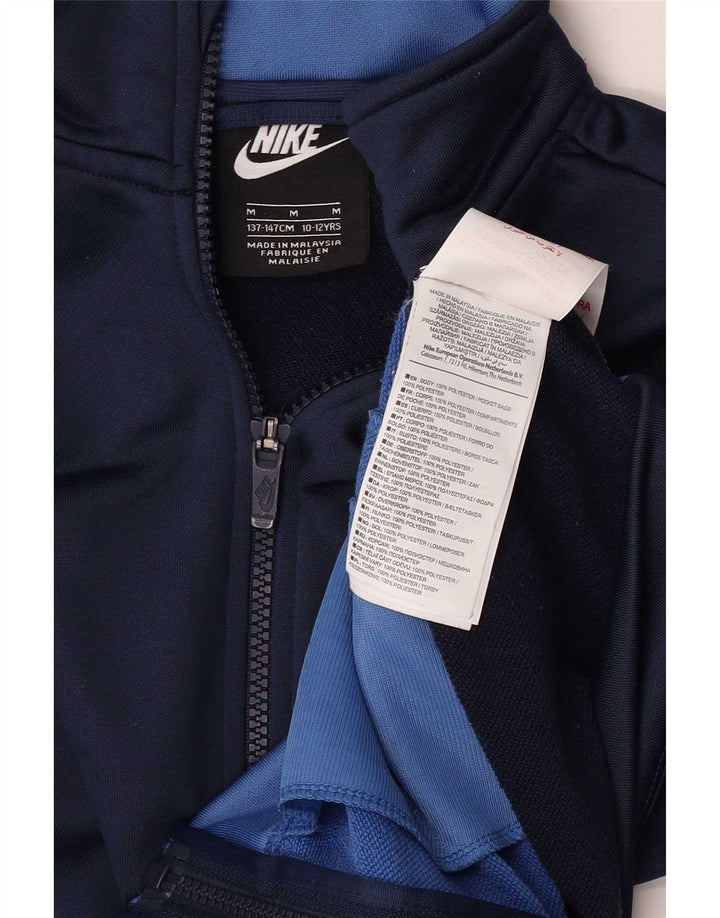 Giacca superiore della tuta da ragazzo Nike 10-11 anni color block blu navy medio