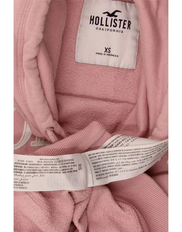 Maglione con cappuccio grafico da donna HOLLISTER UK 6 XS cotone rosa