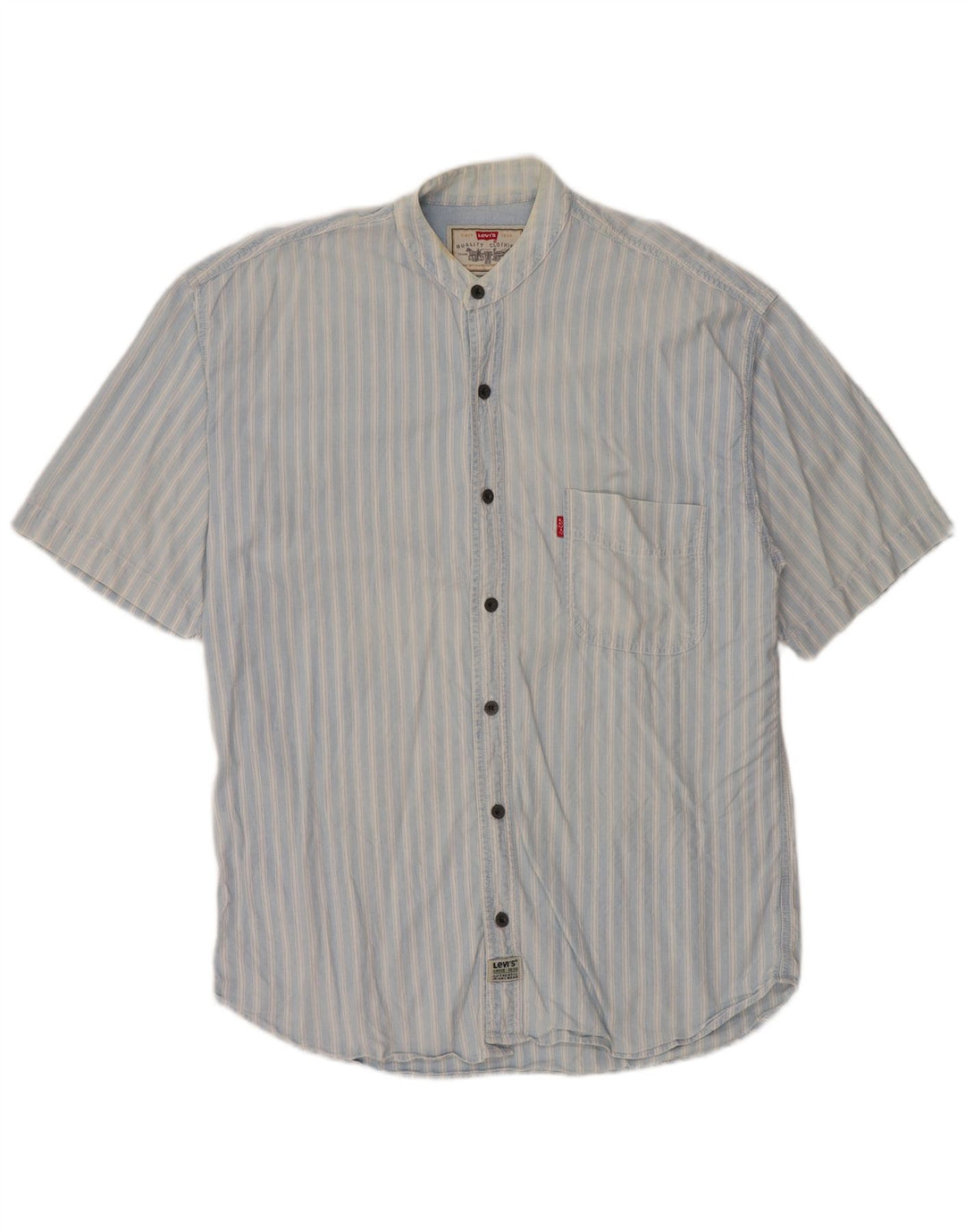 Camicia a maniche corte da uomo Levi's in cotone a righe grandi blu